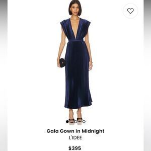 Gala Gown in Midnight L'IDEE - Hidden back zipper & Satin pliss fabric- handwash